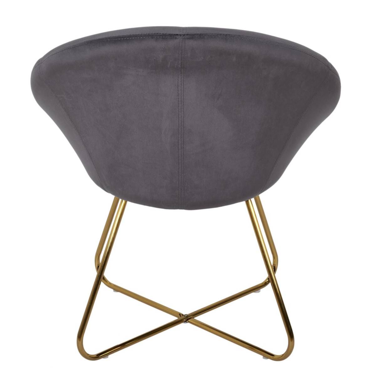 The Home Deco Factory - Fauteuil Design Velours "Karl" 83cm Gris - Image 4