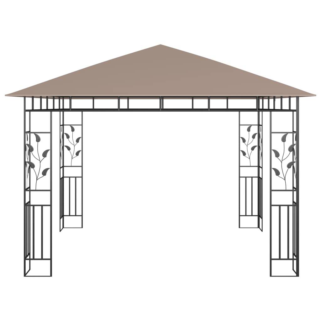 Tonnelle Aluminium Taupe avec Moustiquaire et LED 3 x 3 x 2.73 m - PANGIVO - Image 6