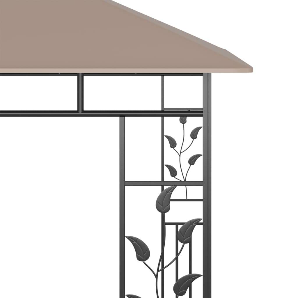 Tonnelle Aluminium Taupe avec Moustiquaire et LED 3 x 3 x 2.73 m - PANGIVO - Image 7