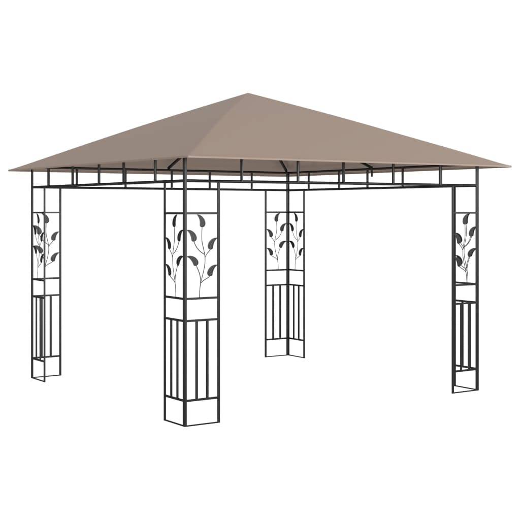 Tonnelle Aluminium Taupe avec Moustiquaire et LED 3 x 3 x 2.73 m - PANGIVO - Image 5
