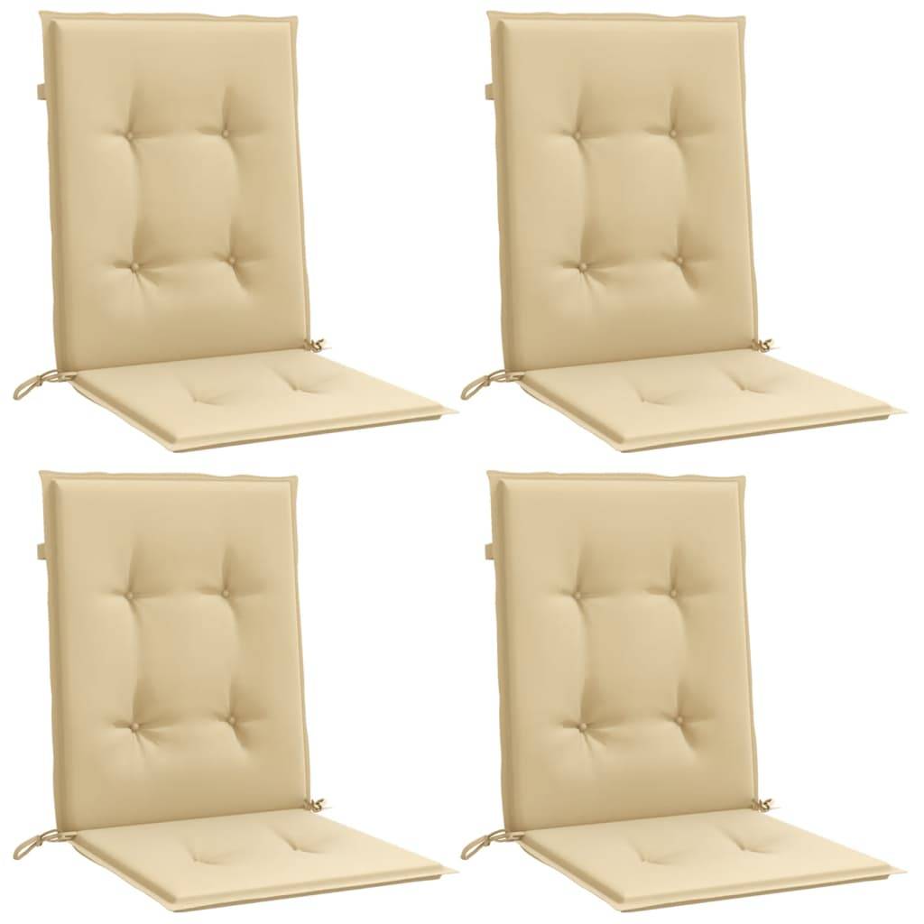ComfortXL - Lot de 4 Coussins Dossier Bas Tissu Polyester Anti-glisse pour Chaise de Jardin Beige Mélangé 100x50cm – ComfortXL Outdoor Living - Image 3