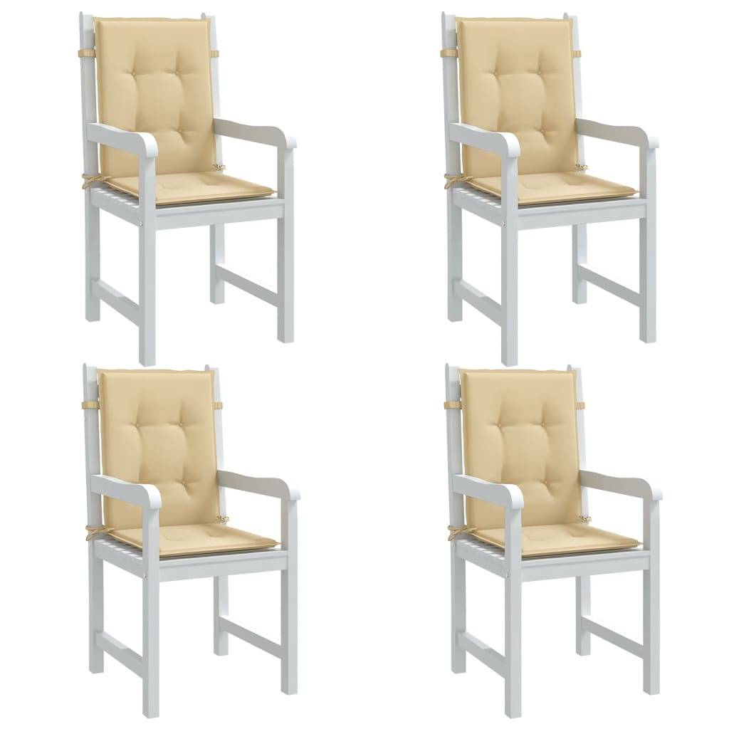 ComfortXL - Lot de 4 Coussins Dossier Bas Tissu Polyester Anti-glisse pour Chaise de Jardin Beige Mélangé 100x50cm – ComfortXL Outdoor Living
