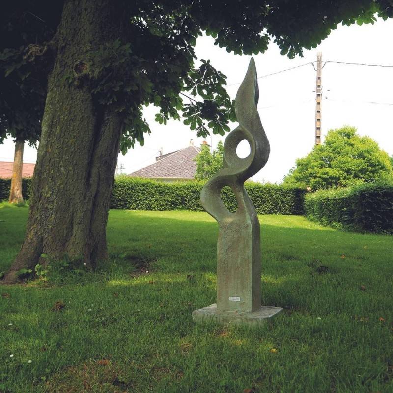 Statue de jardin en pierre "Fonteyn" (150 cm) - Gris vert 150 cm - Jardinex - Image 3