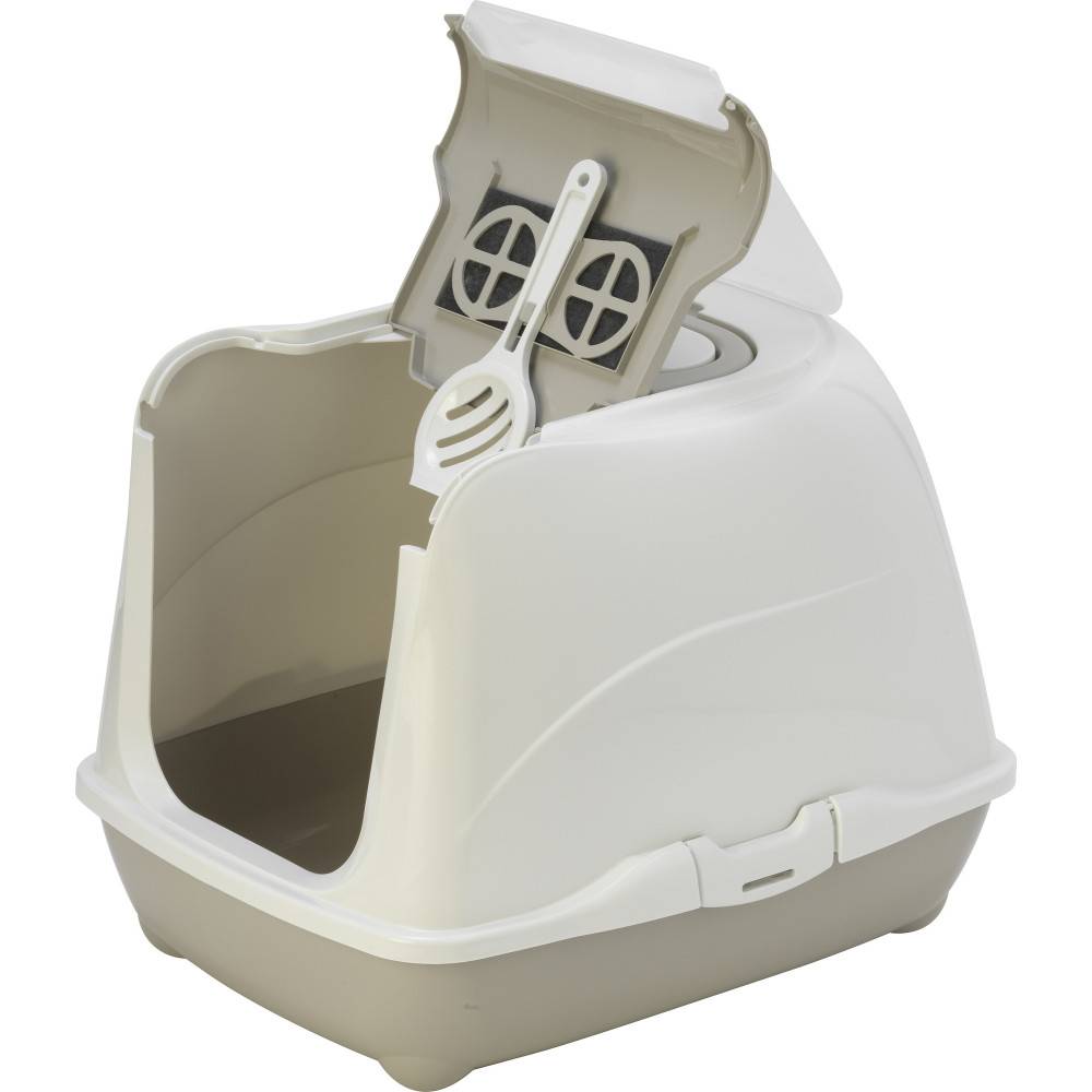 Flamingo - Maison de toilette LOKI Beige classic M 38 x 50 x 37 cm pour chat - Image 1