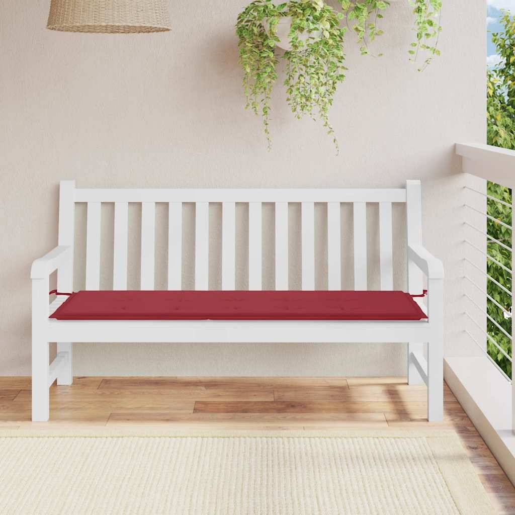 Coussin d'extérieur | Coussin de banc de jardin rouge bordeaux 150x50x4 cm Maison Chic - Image 2