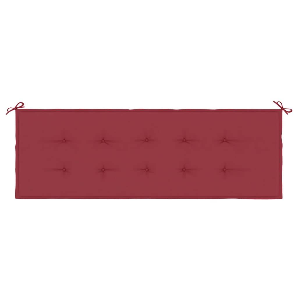 Coussin d'extérieur | Coussin de banc de jardin rouge bordeaux 150x50x4 cm Maison Chic - Image 4