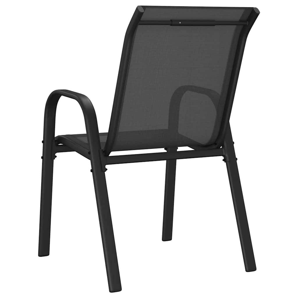 PANGIVO - Chaises empilables de jardin tissu textilène noir 55 x 65 x 89 cm - PANGIVO - Image 7