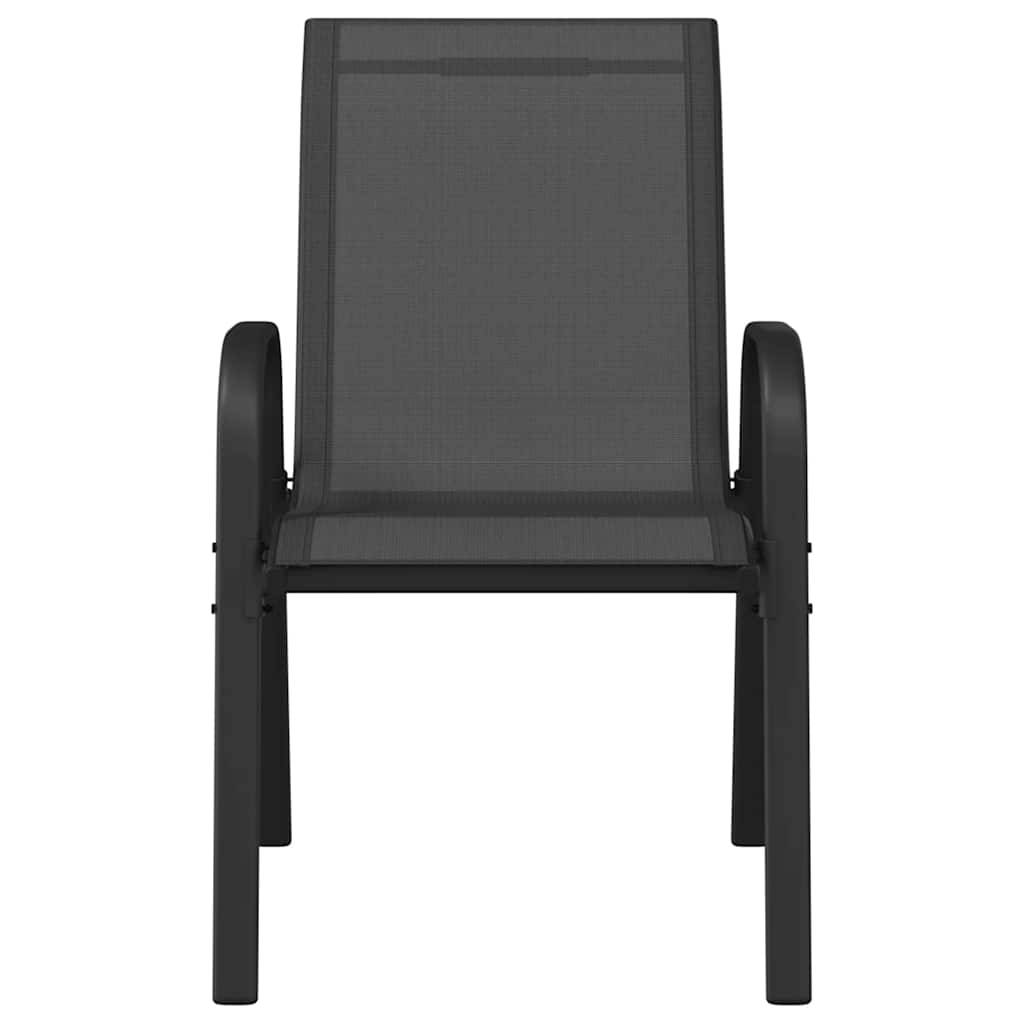 PANGIVO - Chaises empilables de jardin tissu textilène noir 55 x 65 x 89 cm - PANGIVO - Image 4