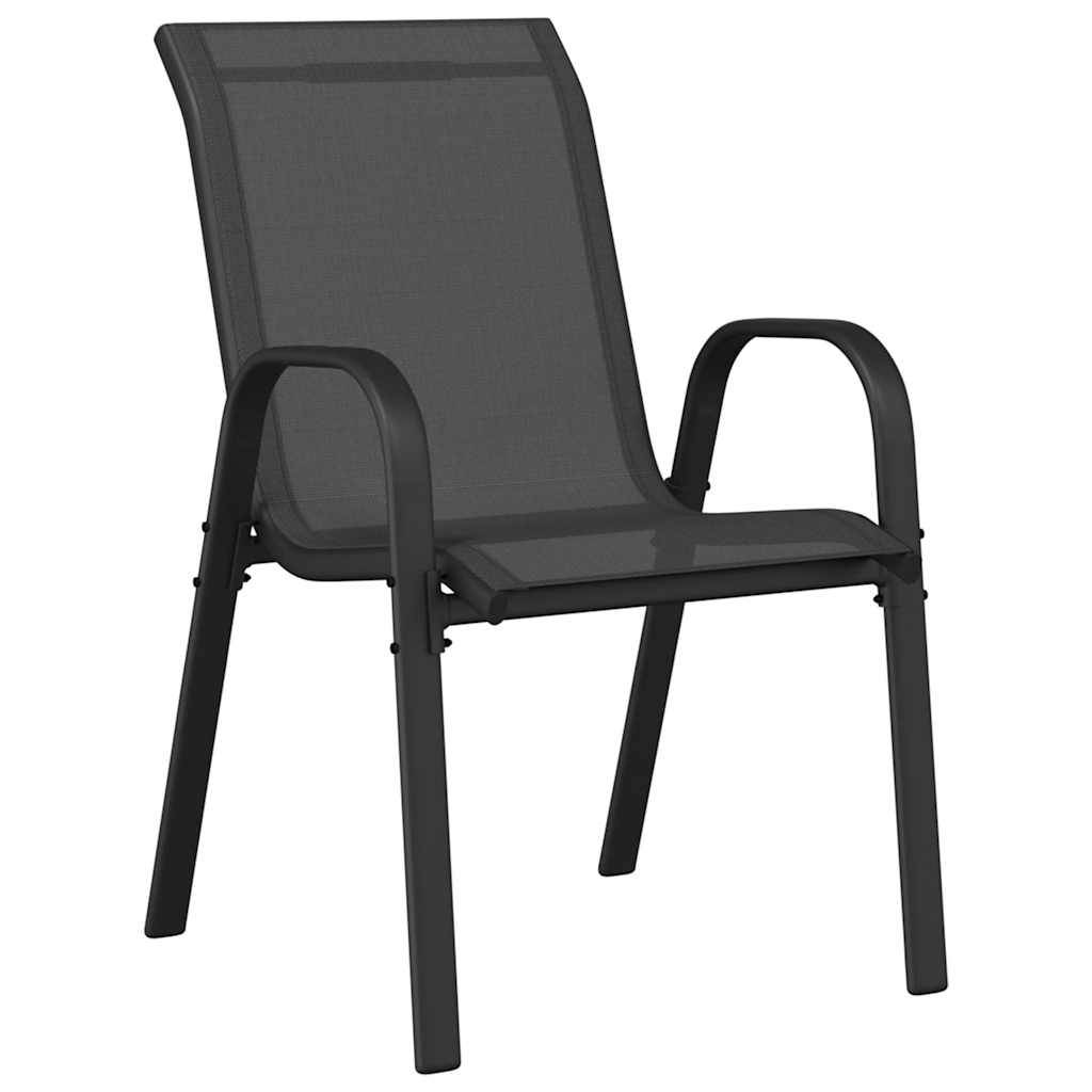 PANGIVO - Chaises empilables de jardin tissu textilène noir 55 x 65 x 89 cm - PANGIVO - Image 5