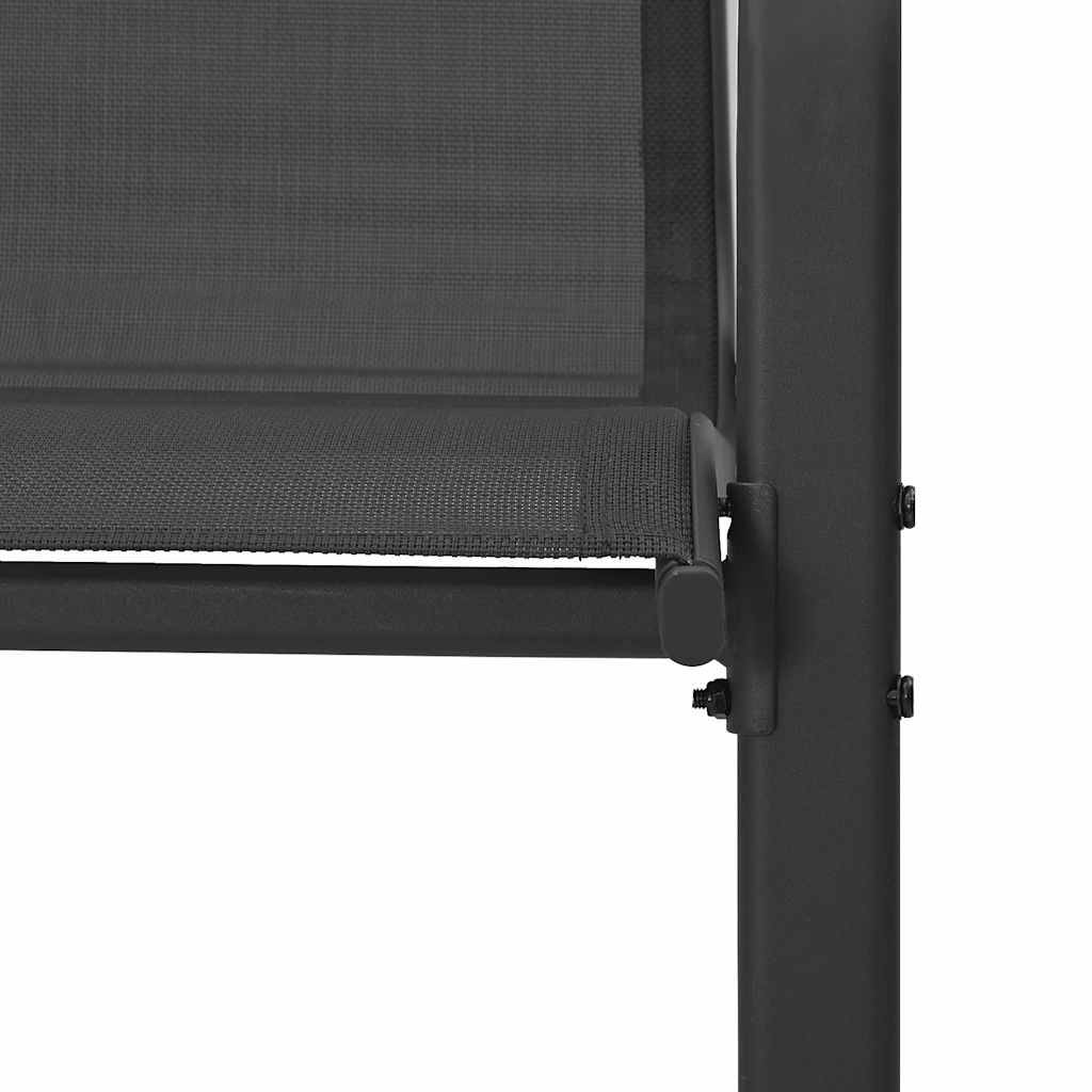 PANGIVO - Chaises empilables de jardin tissu textilène noir 55 x 65 x 89 cm - PANGIVO - Image 9