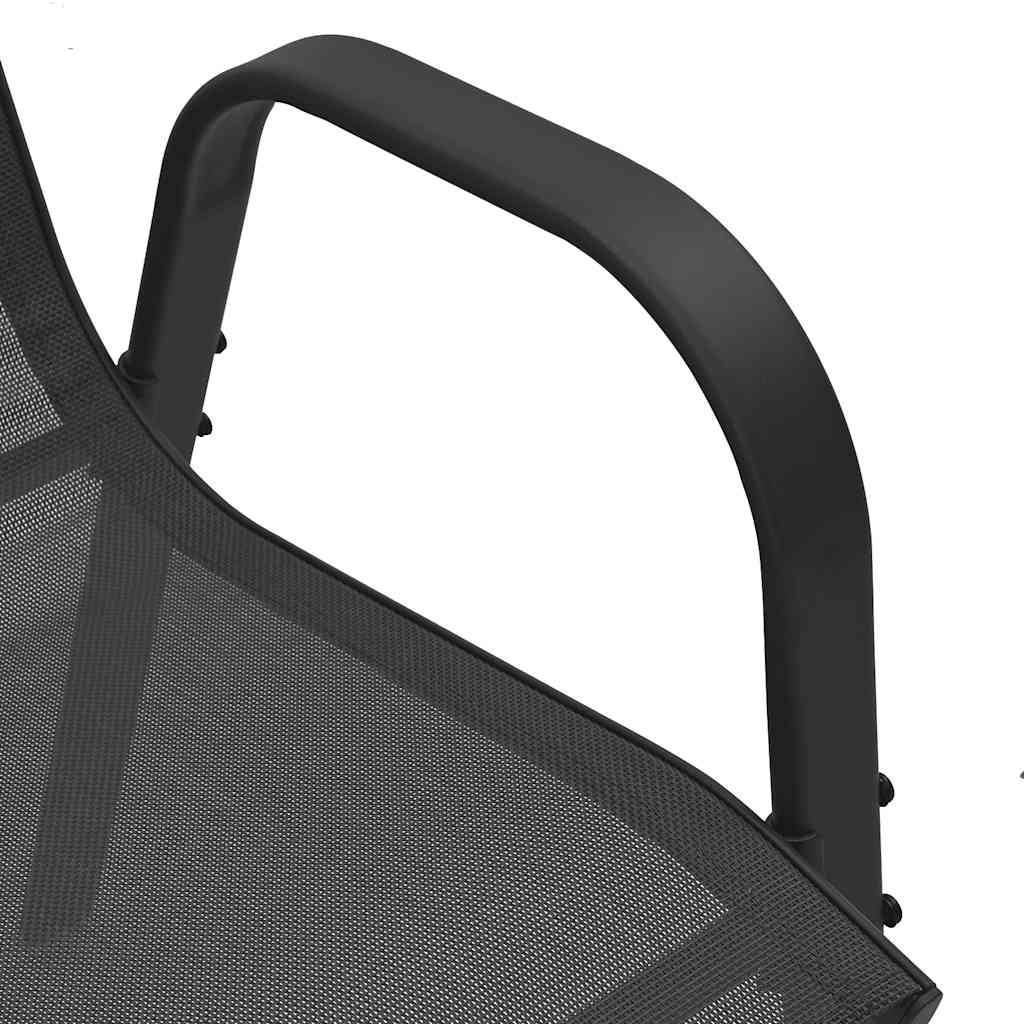 PANGIVO - Chaises empilables de jardin tissu textilène noir 55 x 65 x 89 cm - PANGIVO - Image 10