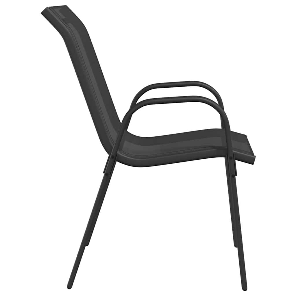 PANGIVO - Chaises empilables de jardin tissu textilène noir 55 x 65 x 89 cm - PANGIVO - Image 6