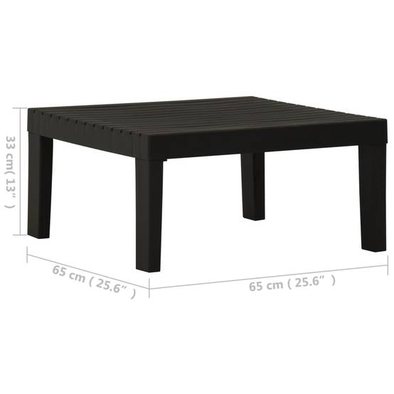 Table de salon de jardin plastique gris 65 x 65 x 33 cm - PANGIVO - Image 5