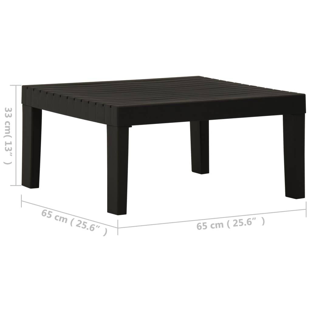 Table de salon de jardin plastique gris 65 x 65 x 33 cm - PANGIVO - Image 5
