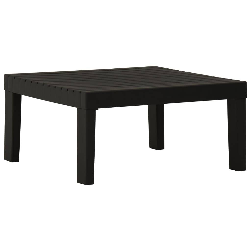 Table de salon de jardin plastique gris 65 x 65 x 33 cm - PANGIVO - Image 1