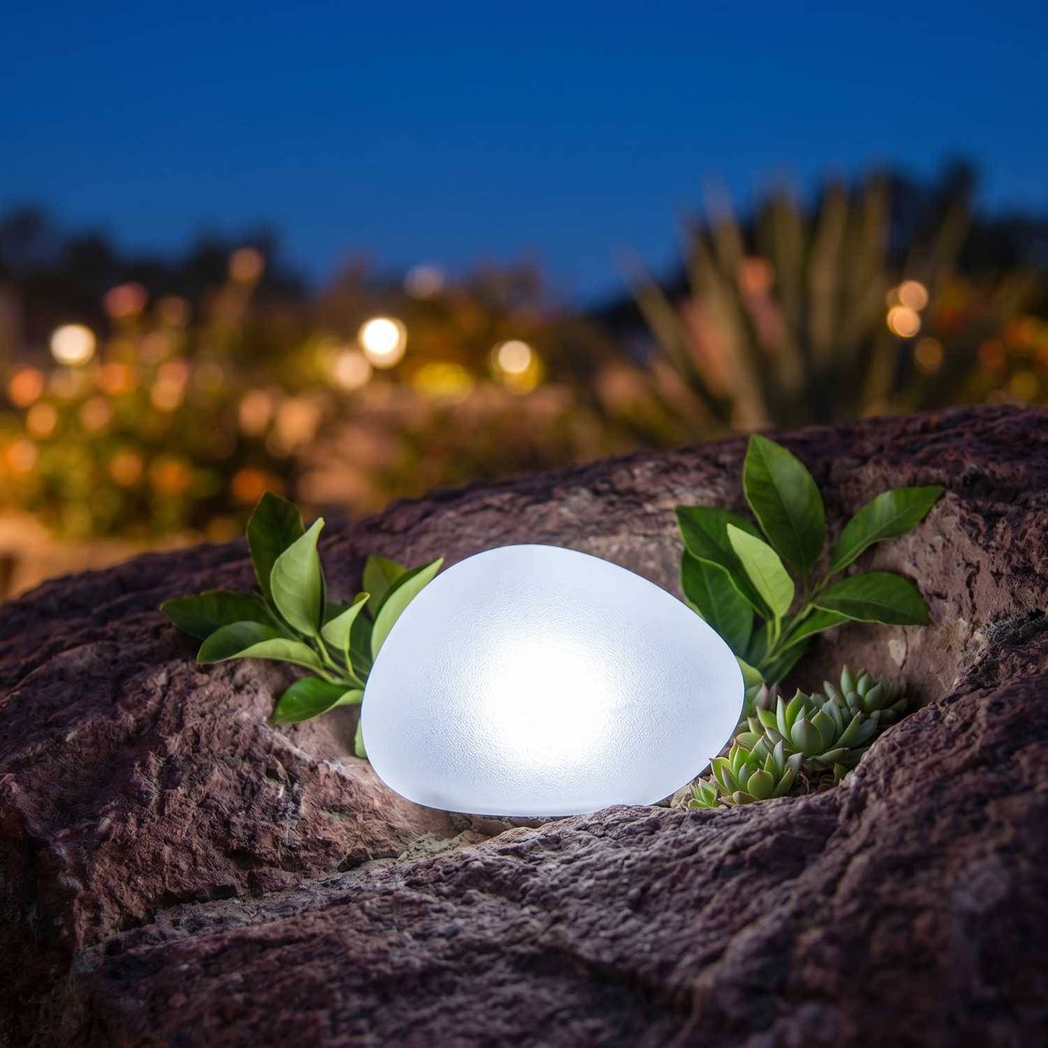 Lumisky - Décoration lumineuse solaire galet SOLENZARA D16cm - Imagen 6
