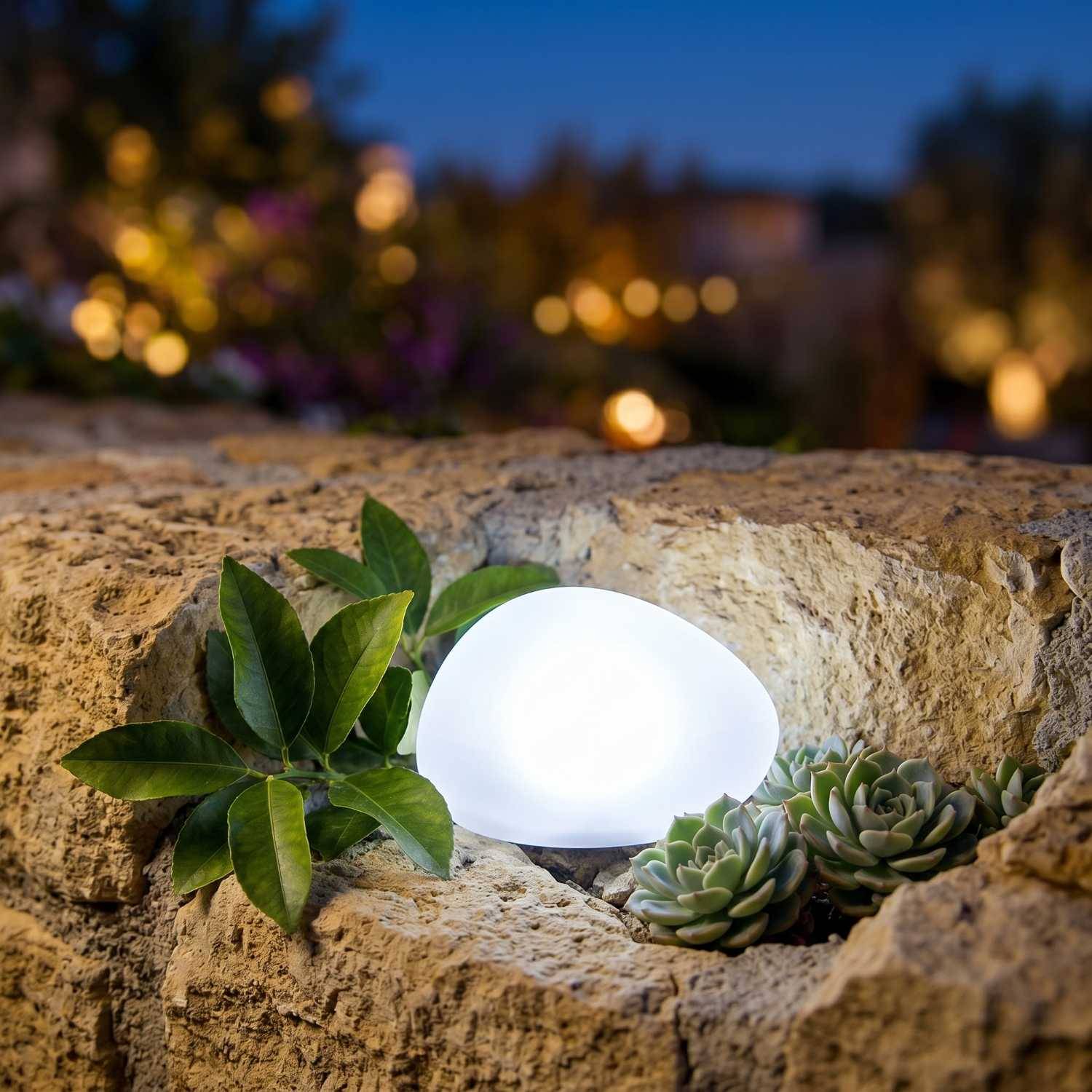 Lumisky - Décoration lumineuse solaire galet SOLENZARA D16cm - Imagen 2