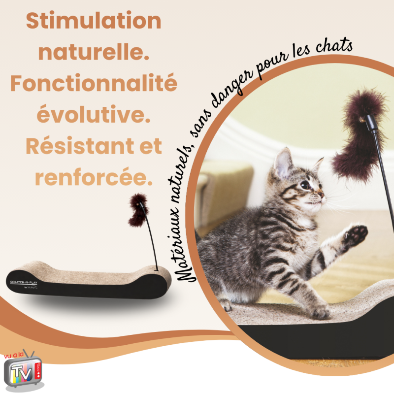 Jouet Chat Interactif | Jouet pour Chat | Griffoir pour Chat en Carton | Accessoire Stimulation Comportement Félin- VENTEO - Image 4
