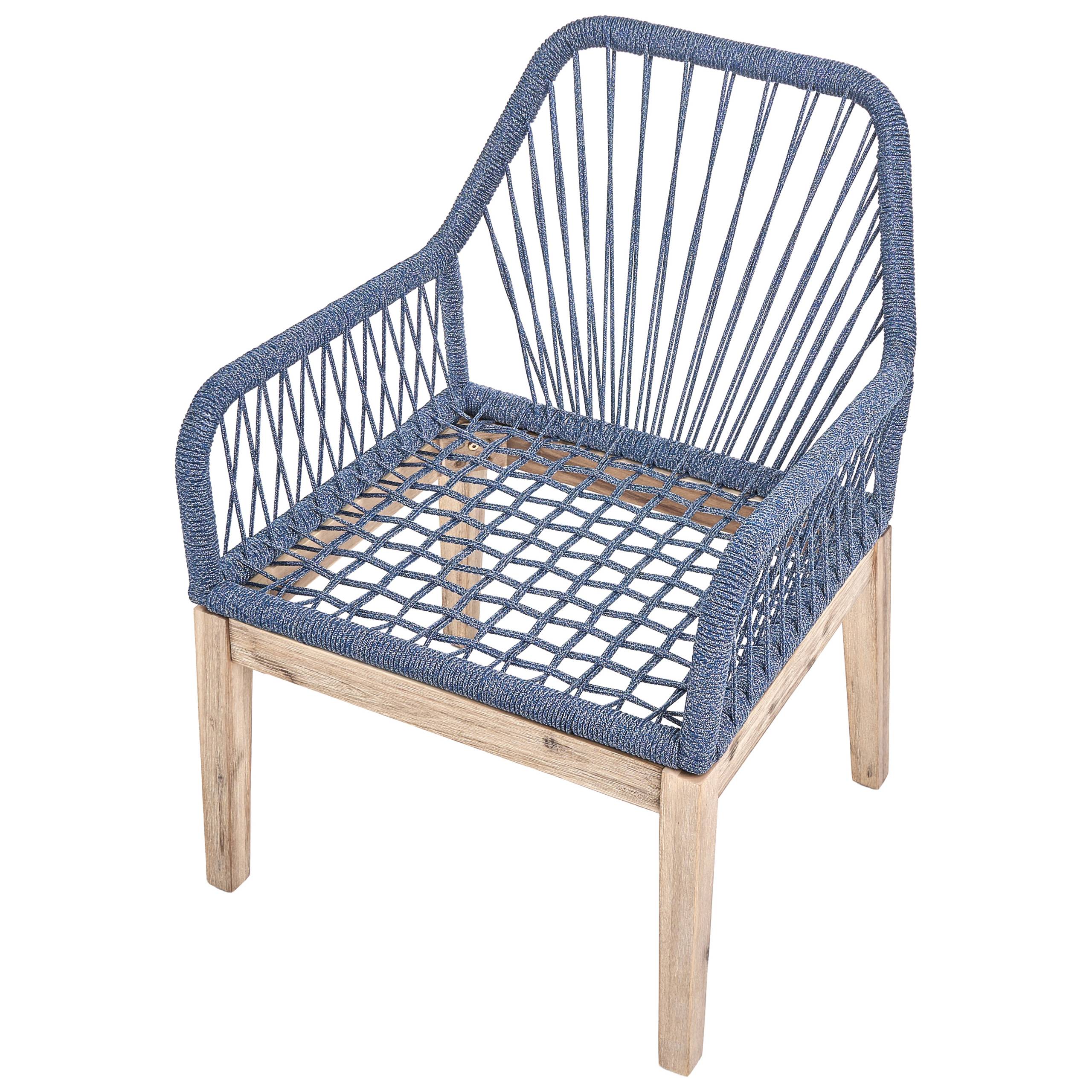 Set de salle à manger, 6 Personnes Acacia Bleu marine OLBIA - Beliani - Image 9