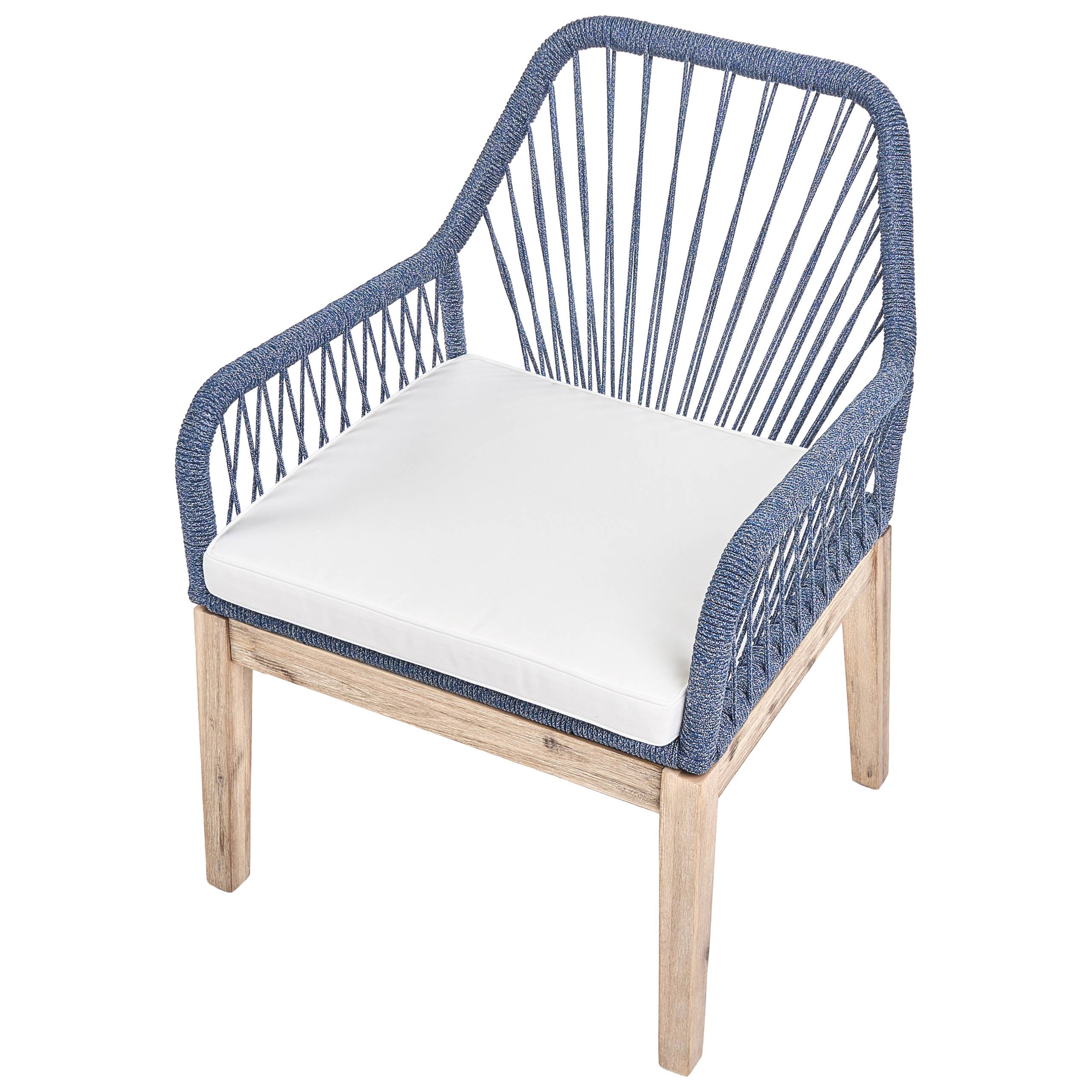 Set de salle à manger, 6 Personnes Acacia Bleu marine OLBIA - Beliani - Image 8