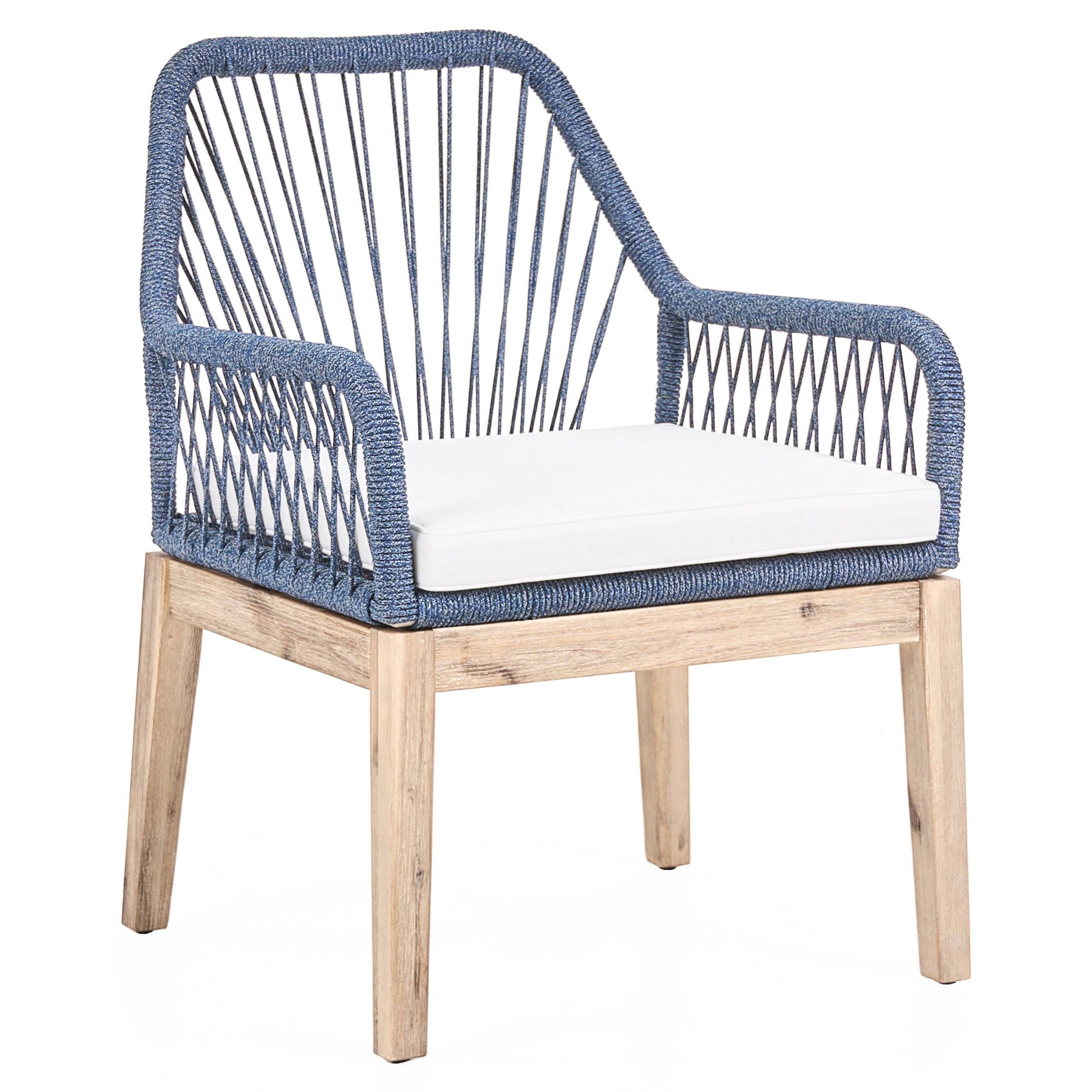 Set de salle à manger, 6 Personnes Acacia Bleu marine OLBIA - Beliani - Image 5