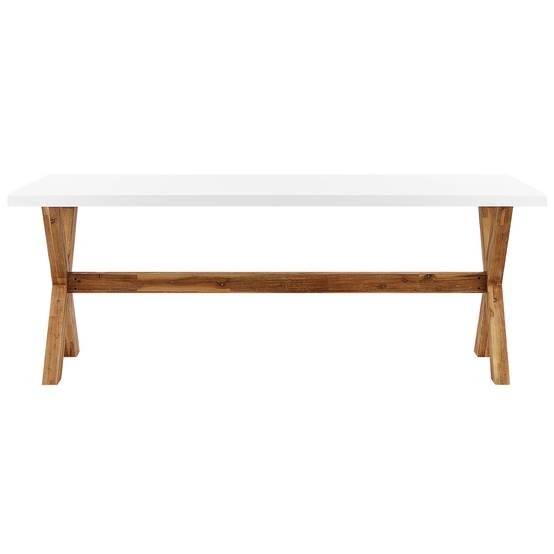 Set de salle à manger, 6 Personnes Acacia Bleu marine OLBIA - Beliani - Image 4