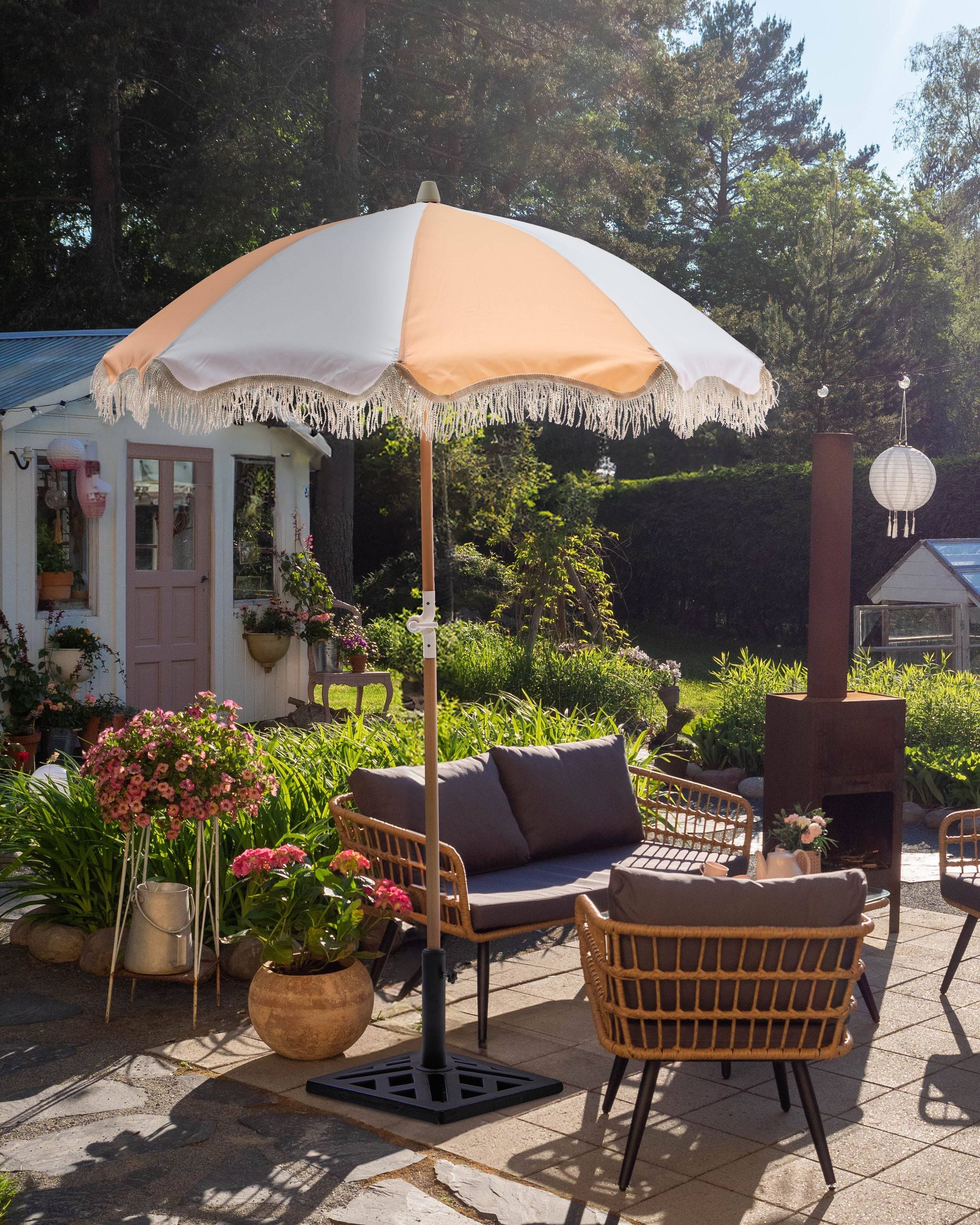 Beliani - Parasol Tissu Orange MONDELLO - Beliani