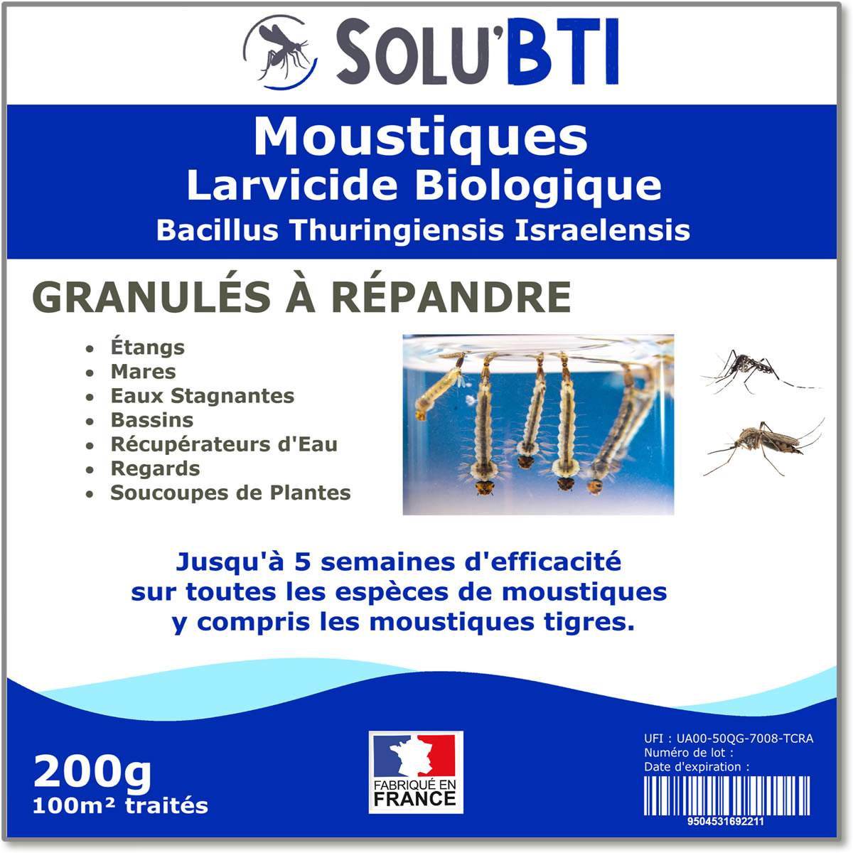 SOLU'BTI - Moustiques - 200 gr de Larvicide Biologique - BTI - Bacillus Thuringiensis - Image 1