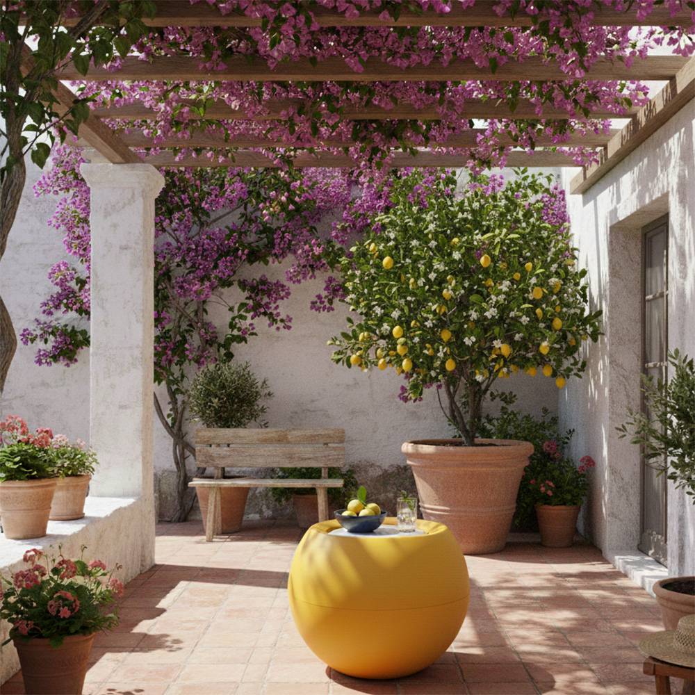 Table de jardin ronde querida hauteur 70 cm - plast'up rotomoulage - Imagen 4