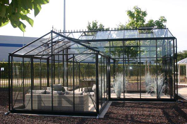 15m²  -  Serre en polycarbonate 8 mm alvéolés  - Euro T Classic - Laquée - 15m² - vert sapin - L'atelier Des Serres - Imagen 4