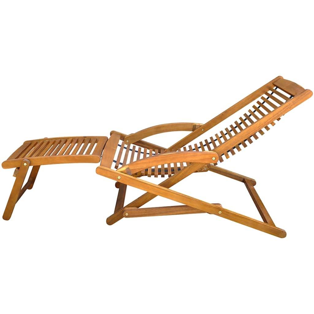 Vidaxl - Chaise de terrasse avec repose-pied Bois d'acacia solide vidaXL 41806 - Imagen 6
