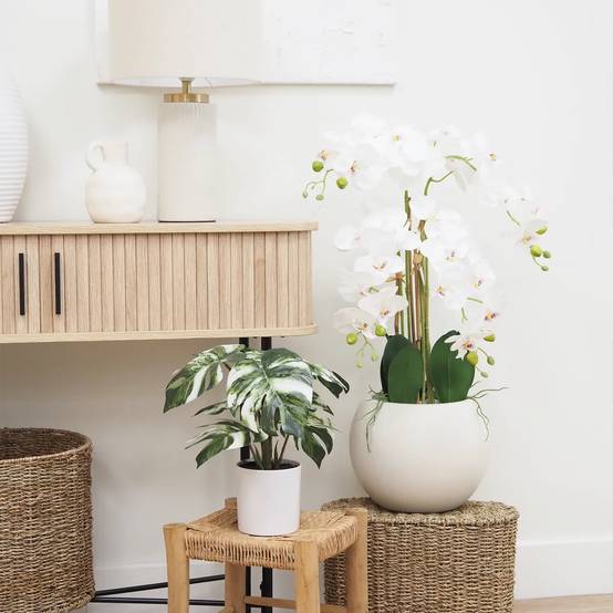 Ligne Deco - Monstera artificiel variegata toucher naturel 35cm - Image 3