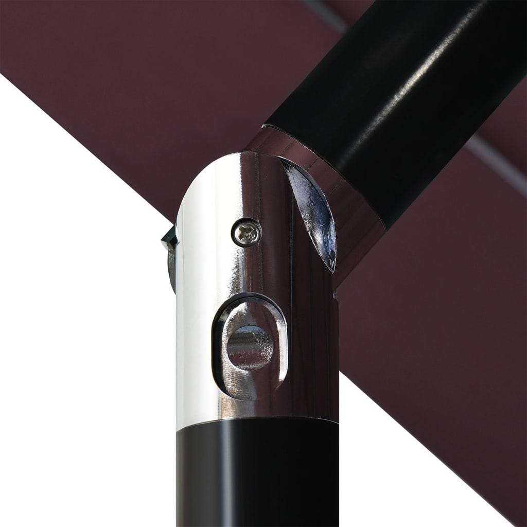 Helloshop26 - Parasol à 3 niveaux avec mât en aluminium 3,5 m bordeaux - Imagen 6