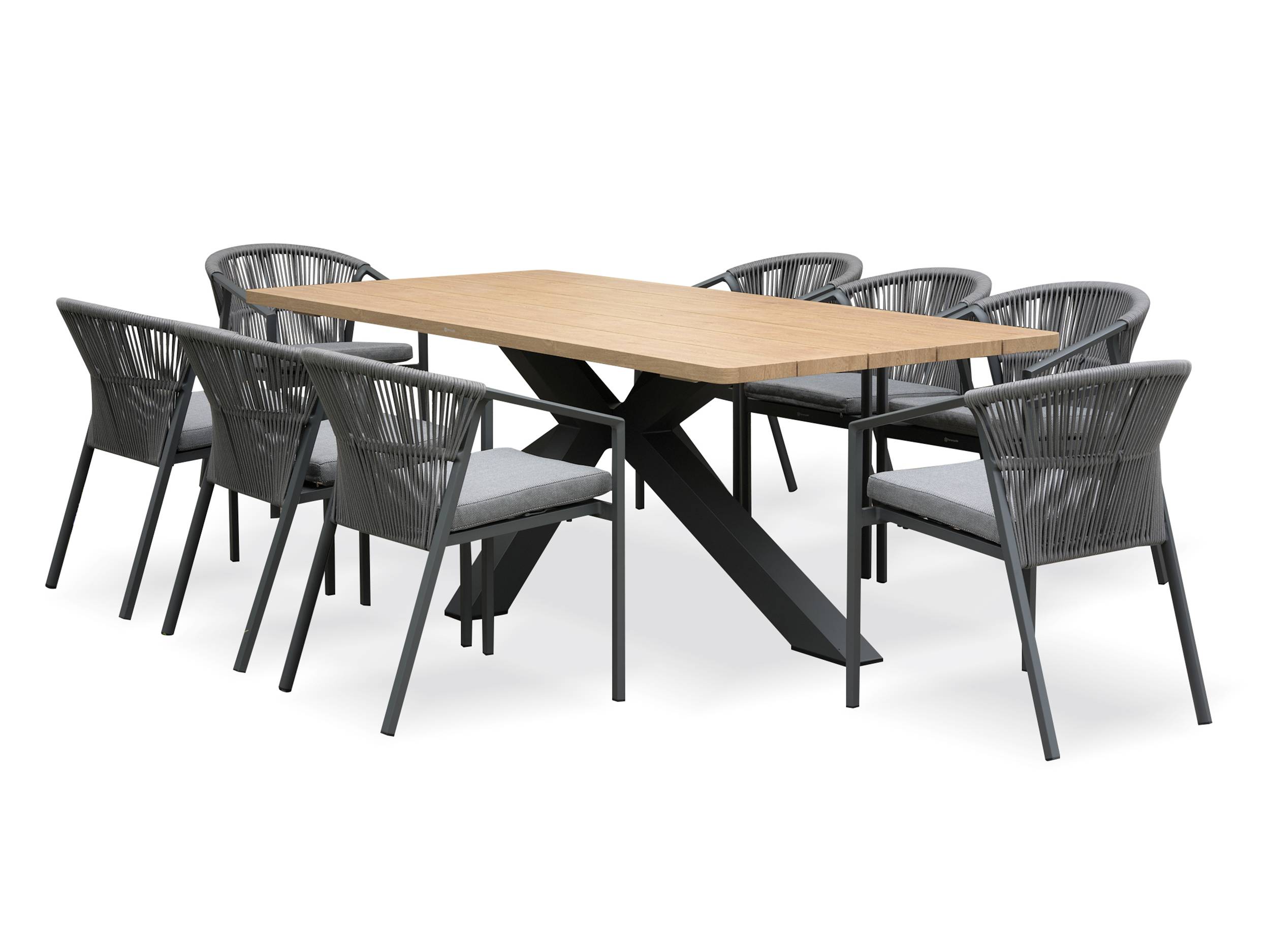 Ensemble repas de jardin KELIA 8 places - GRIS ANTHRACITE - REMARQUABLE - Image 1