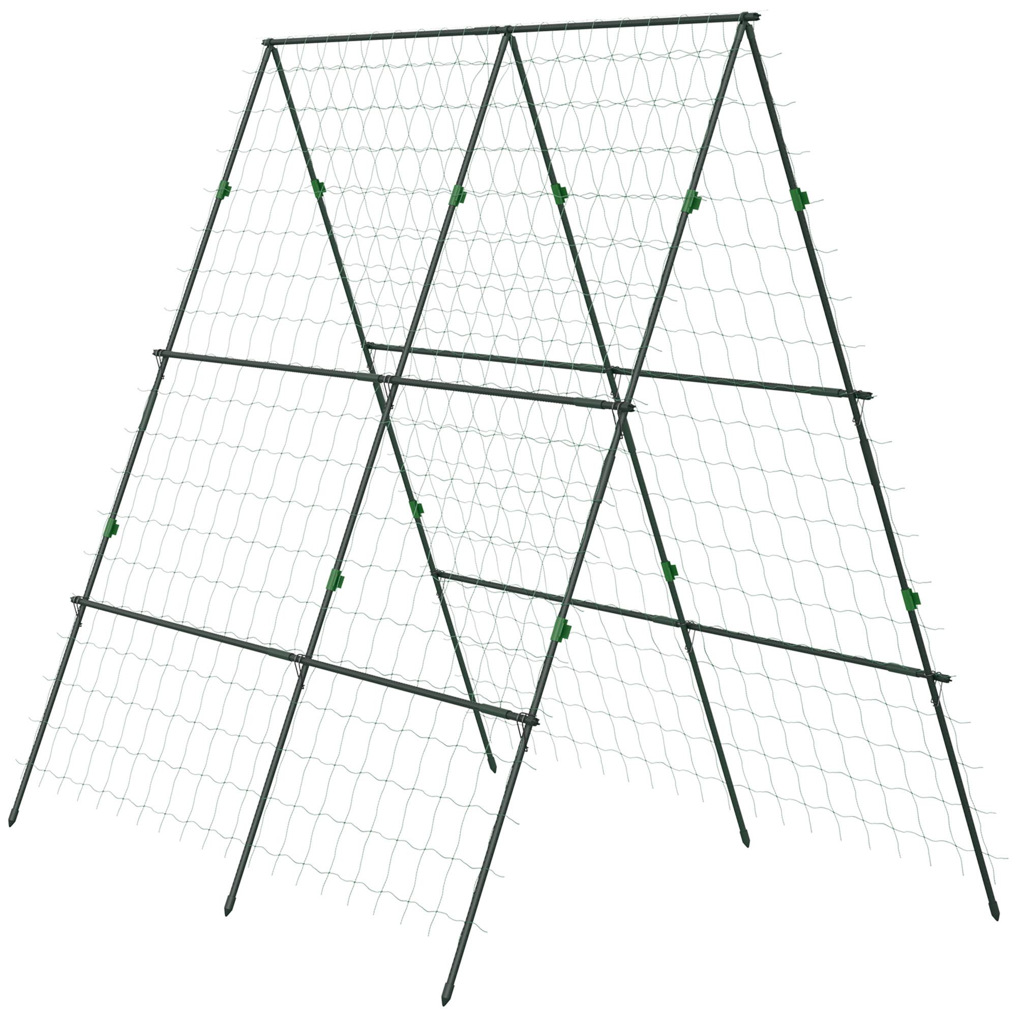 ComfortXL - Treillis de jardin acier et PE vert 180 x 100 x 180 cm réglable avec filet de protection pour plantes grimpantes - Image 10