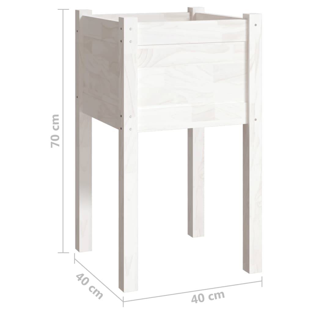 Vidaxl - Jardinières d'extérieur 2 pcs Blanc 40x40x70 cm Bois de pin vidaXL 810792 - Image 3