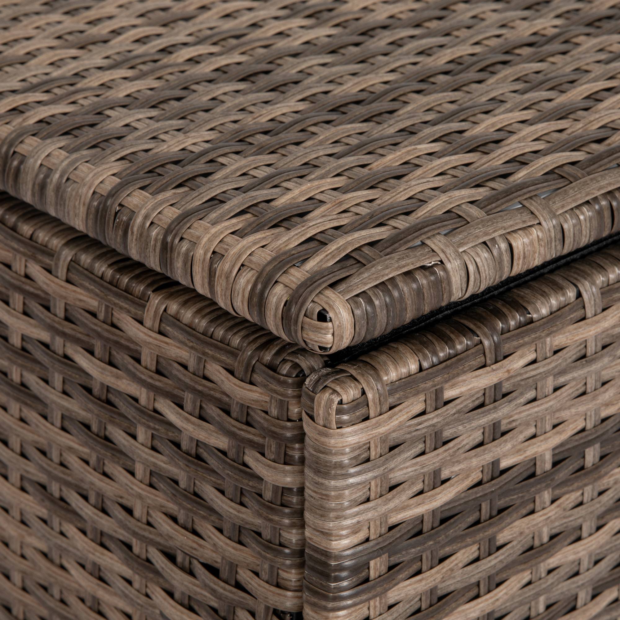 Coffre de jardin rotin synthétique 75 x 75 x 70 cm - PANGIVO - Image 9