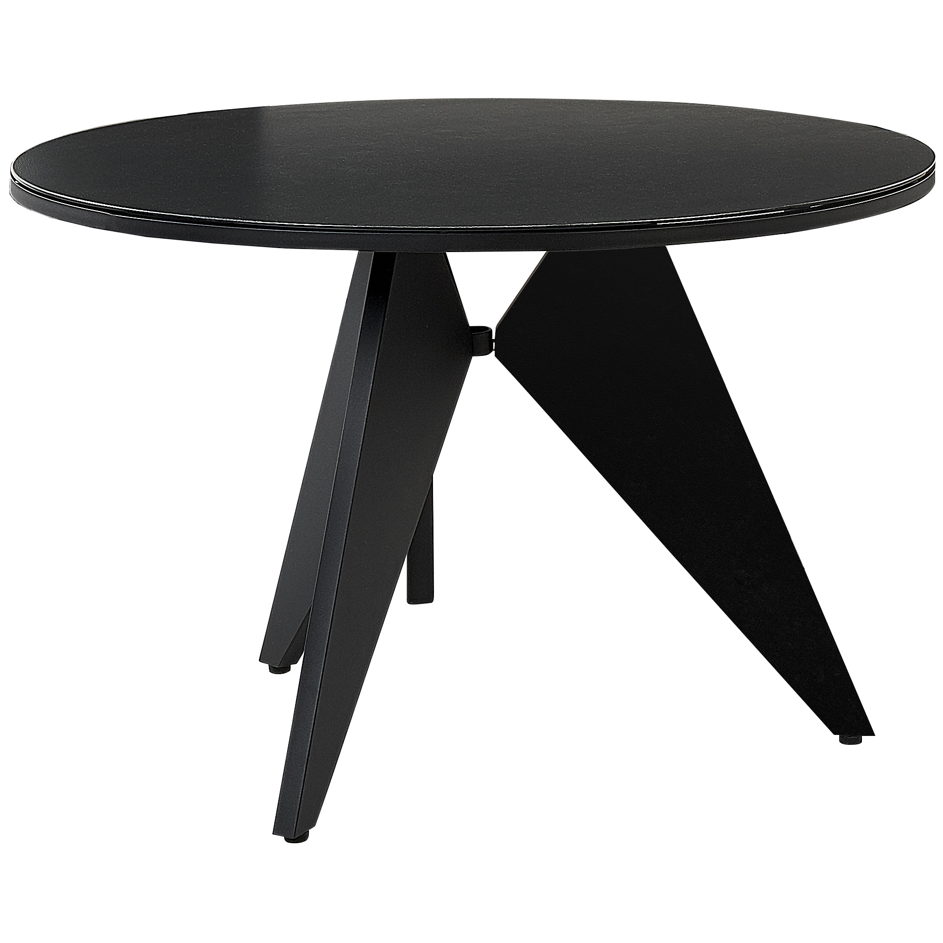 Beliani - Table ronde, 4 Personnes Aluminium Noir OLMETTO - Beliani - Imagen 2