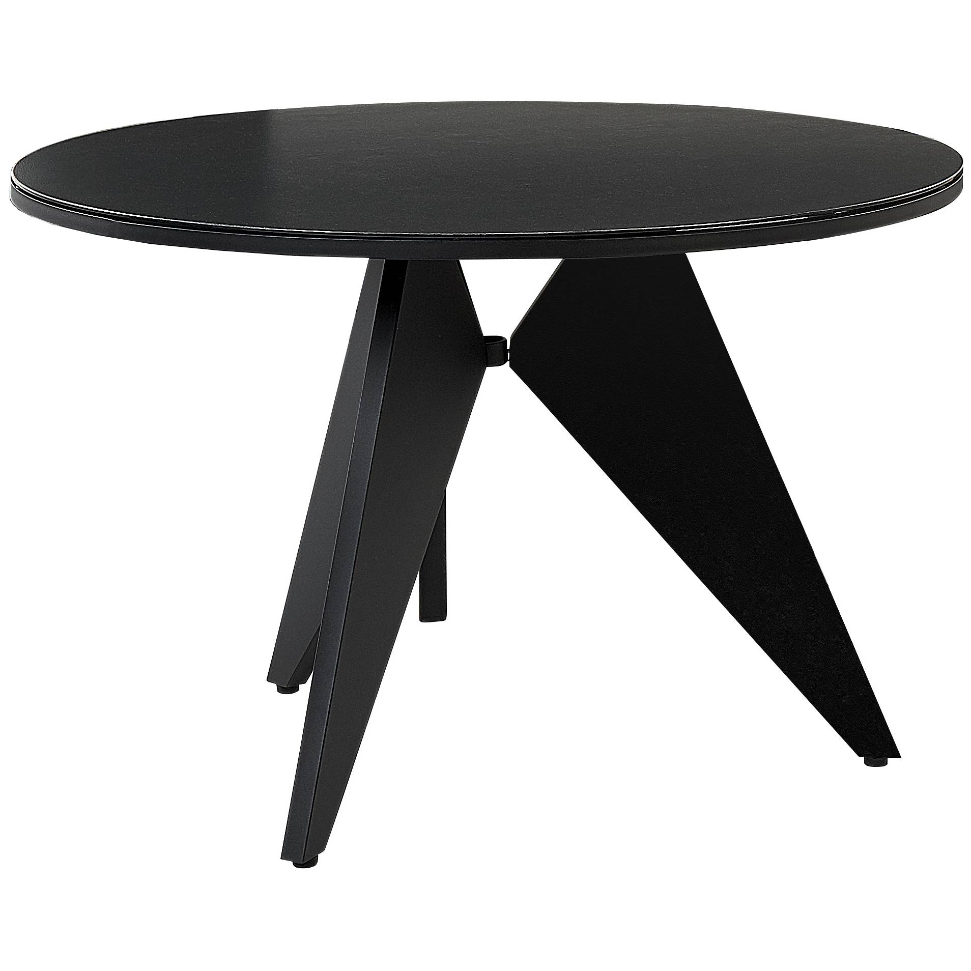 Table ronde, 4 Personnes Aluminium Noir OLMETTO - Beliani - Image 1
