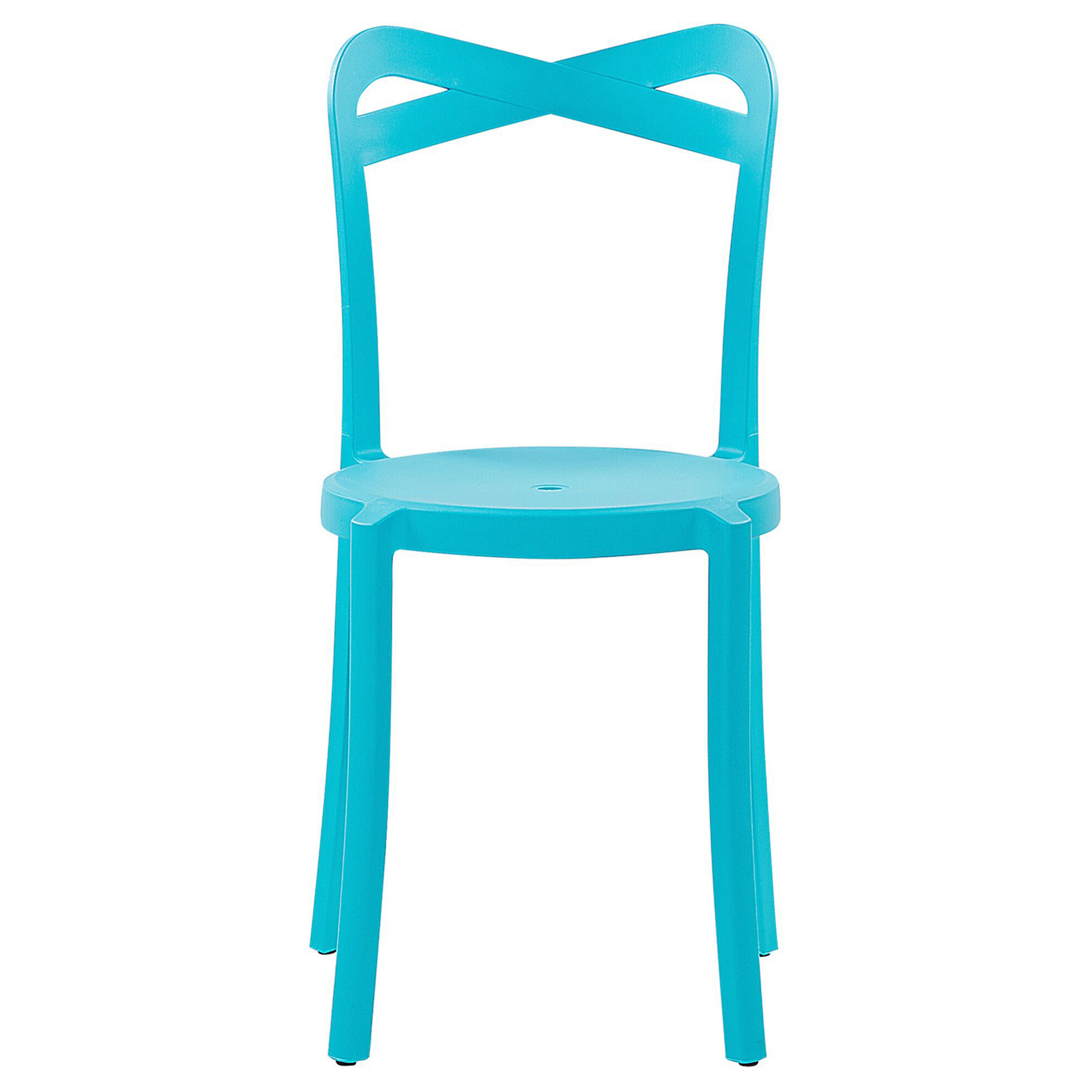 Beliani - Lot de 2 Chaises de Salle à Manger Design en Plastique Bleu Turquoise Empilables pour Intérieur et Extérieur au Style Moderne et Scandianave Beliani - Imagen 6