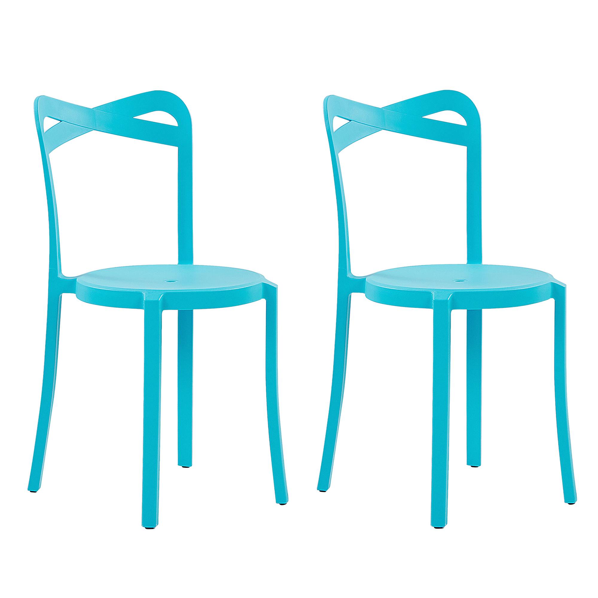 Beliani - Lot de 2 Chaises de Salle à Manger Design en Plastique Bleu Turquoise Empilables pour Intérieur et Extérieur au Style Moderne et Scandianave Beliani - Imagen 1