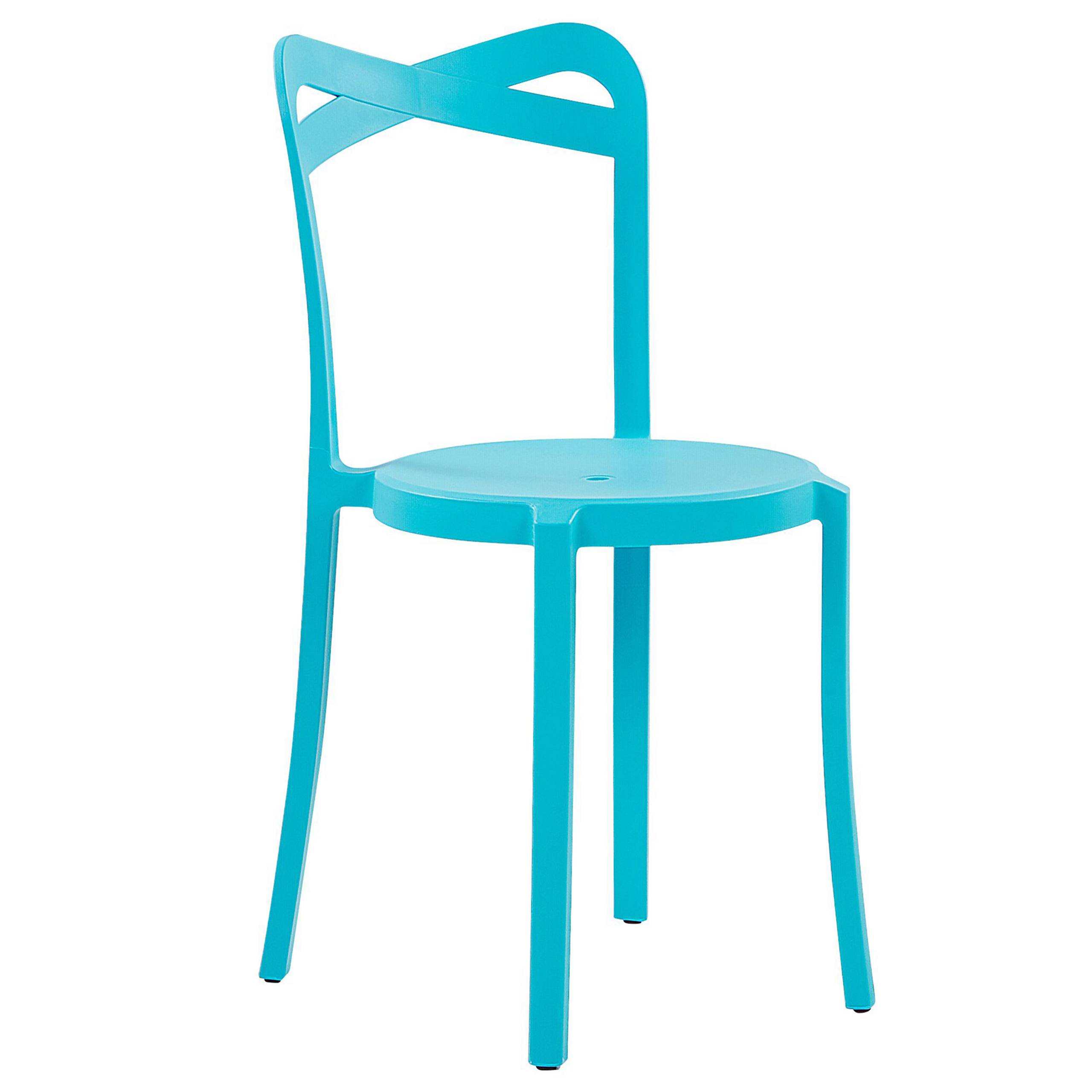 Beliani - Lot de 2 Chaises de Salle à Manger Design en Plastique Bleu Turquoise Empilables pour Intérieur et Extérieur au Style Moderne et Scandianave Beliani - Imagen 4