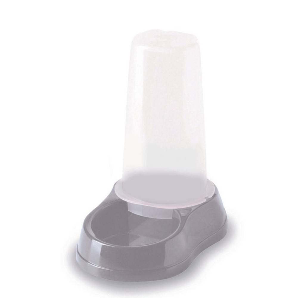 Distribuidor mixto 650 ml, agua o croquetas, gris en plástico, para perro o gato - Imagen 1