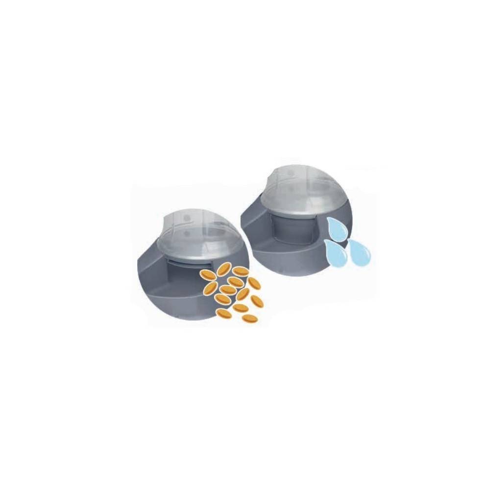 Distribuidor mixto 650 ml, agua o croquetas, gris en plástico, para perro o gato - Imagen 7