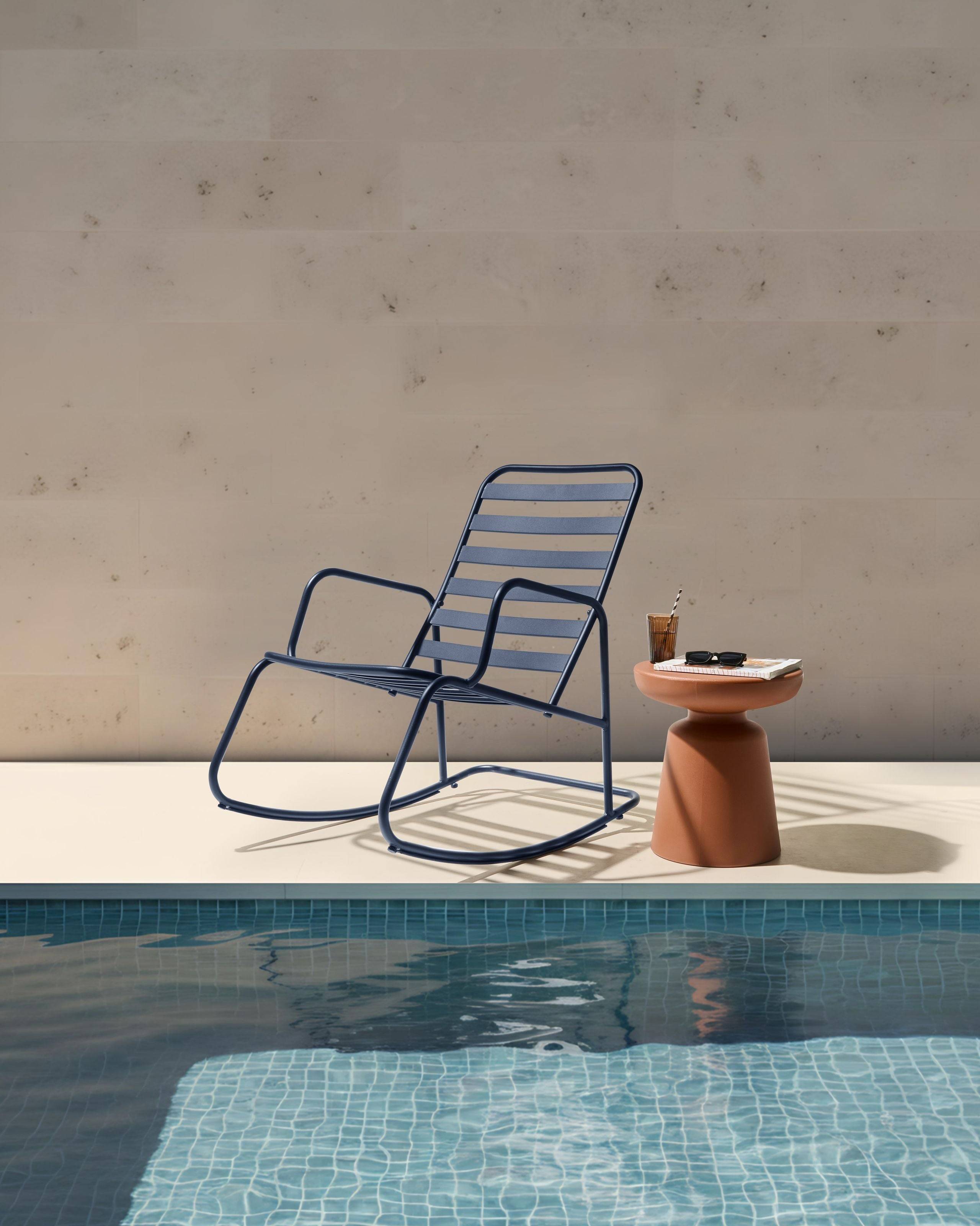 Beliani - Chaise à bascule Aluminium Noir TURI - Beliani