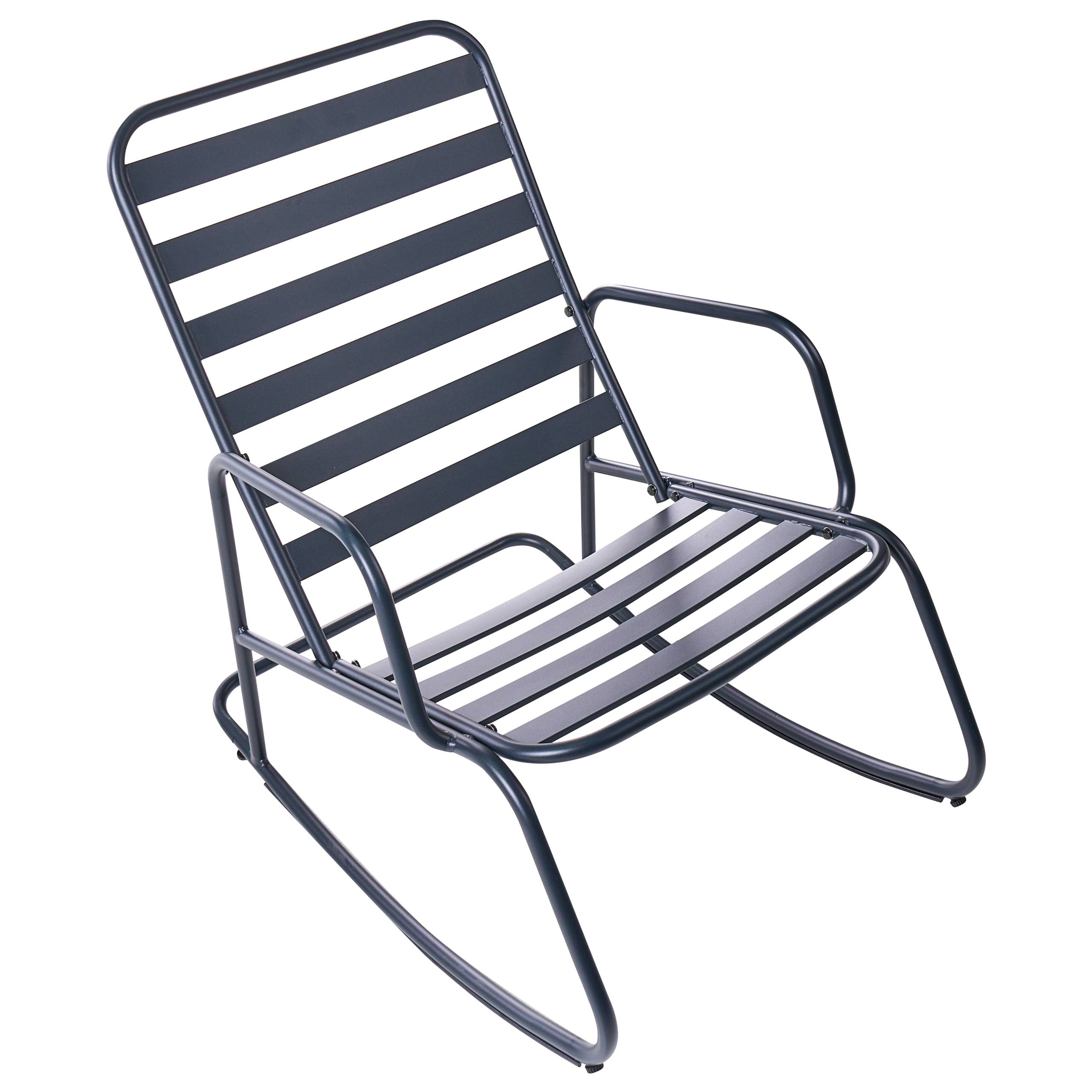 Beliani - Chaise à bascule Aluminium Noir TURI - 66x96x92- Beliani - Image 6