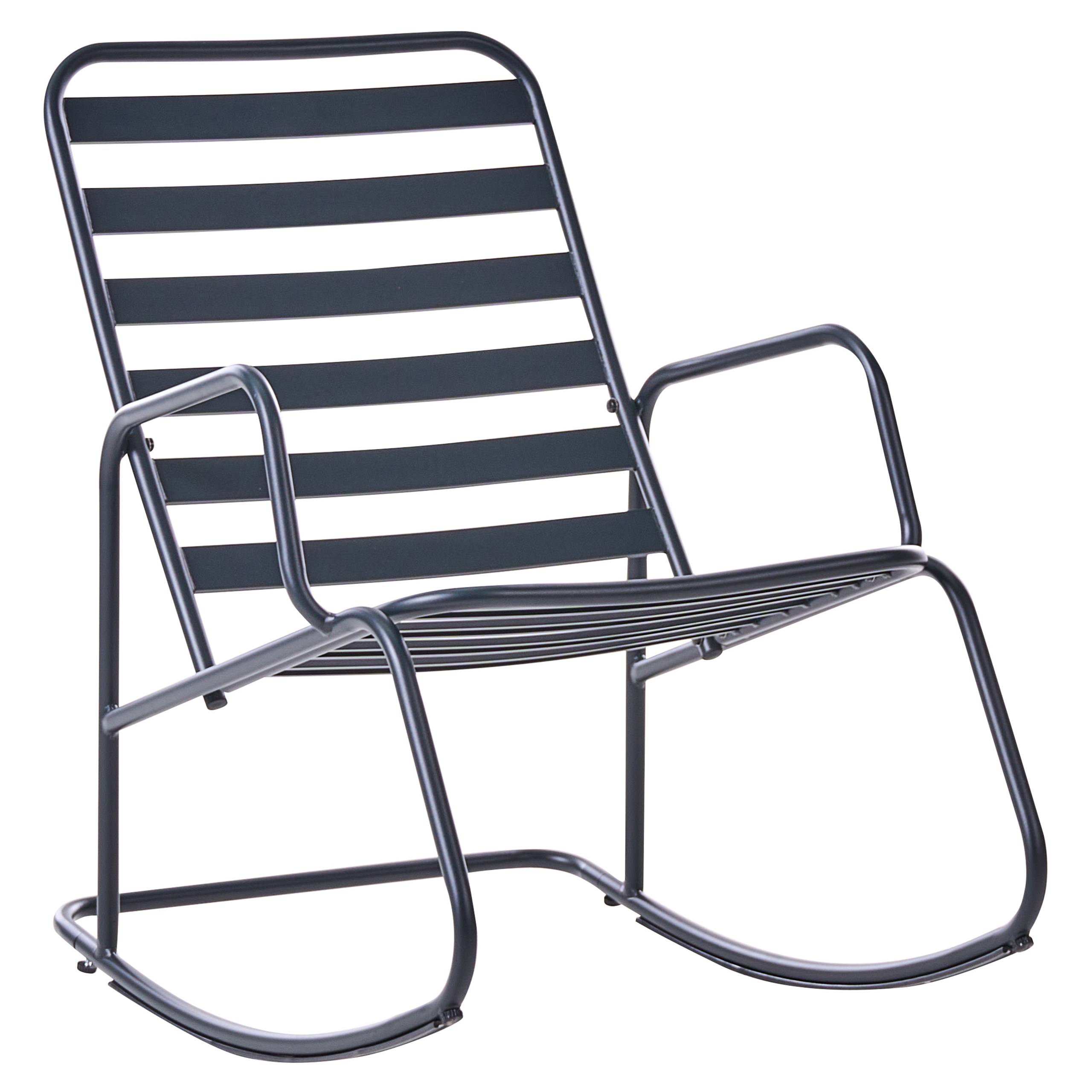 Beliani - Chaise à bascule Aluminium Noir TURI - 66x96x92- Beliani - Image 2