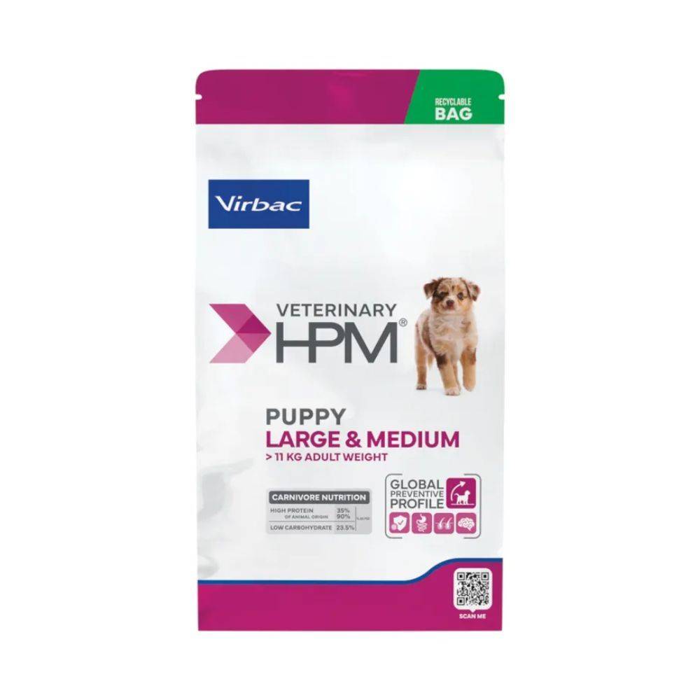 Croquettes Chien Veterinary Hpm Dog Puppy Large & Medium - Virbac 3 kg - Imagen 1