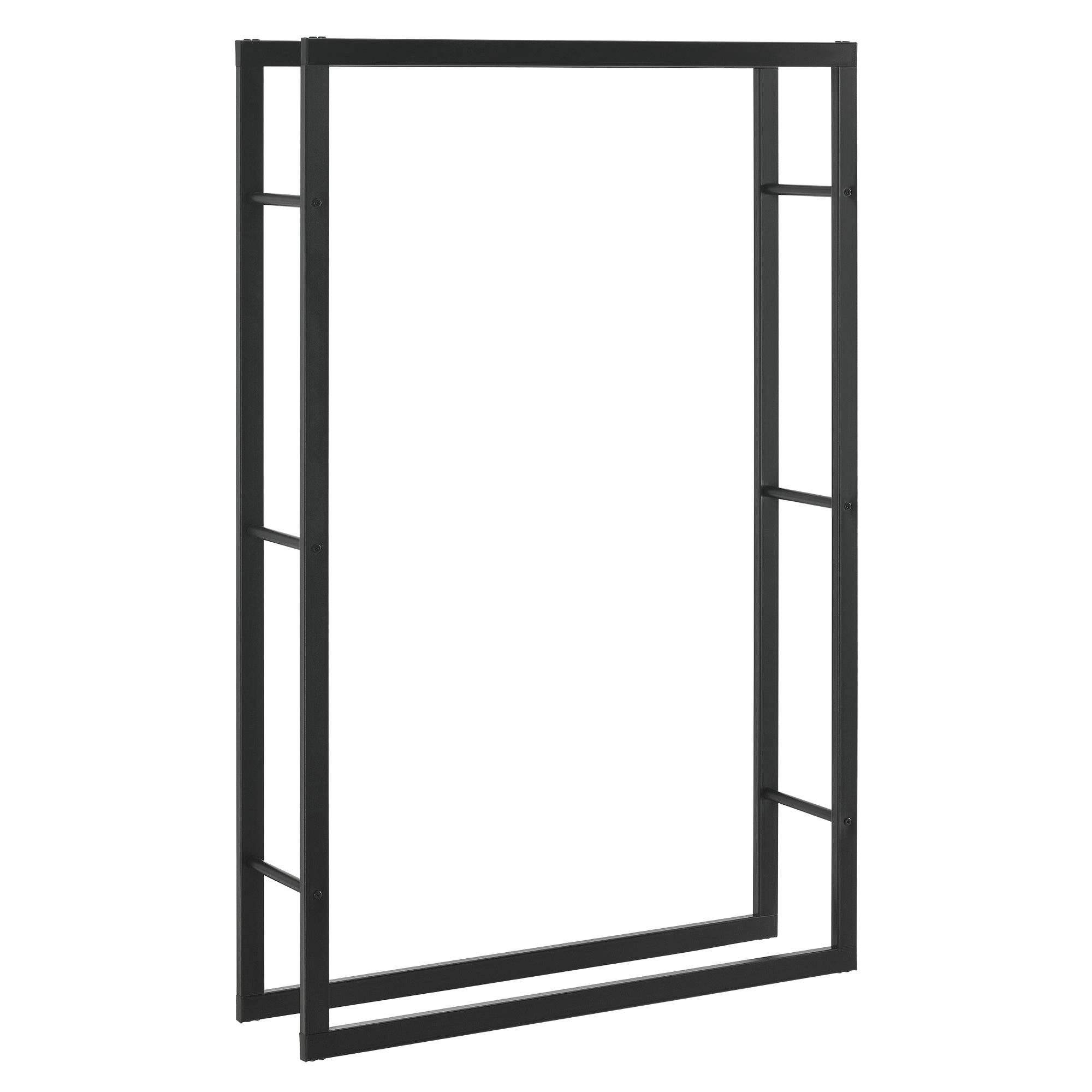 Helloshop26 - Range-bûches pour usage intérieur extérieur porte-bûches design support rangement bois de chauffage en acier 100 x 25 x 150 cm noir - Imagen 1