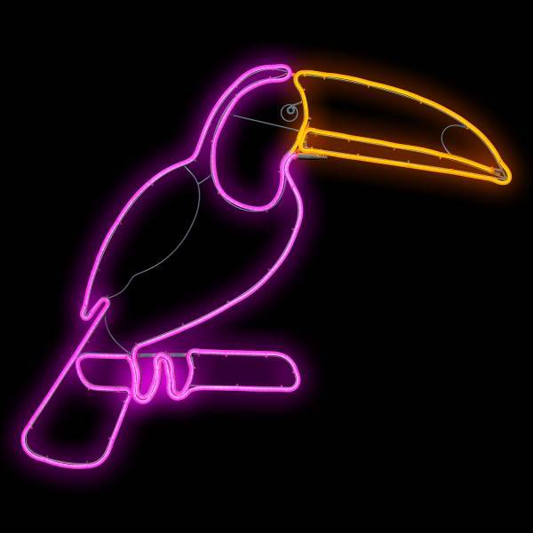 Lotti - Lampe néon déco toucan 560 LED rose et orange 90x95 cm IP44 24V Lotti - Imagen 5